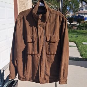 St. John's Bay Men's Military Jacket in Deep Brown